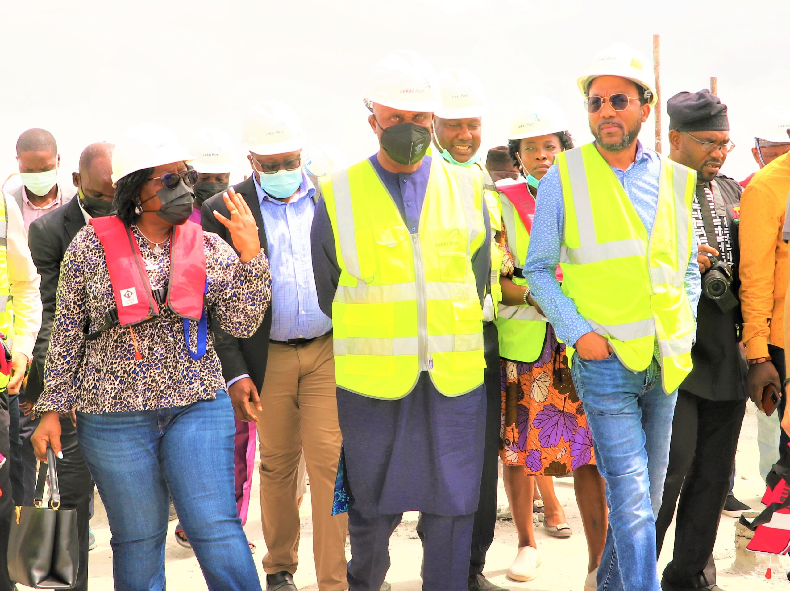 Minister of Transportation inspects progress of work at Lekki Deep Seaport in Lagos